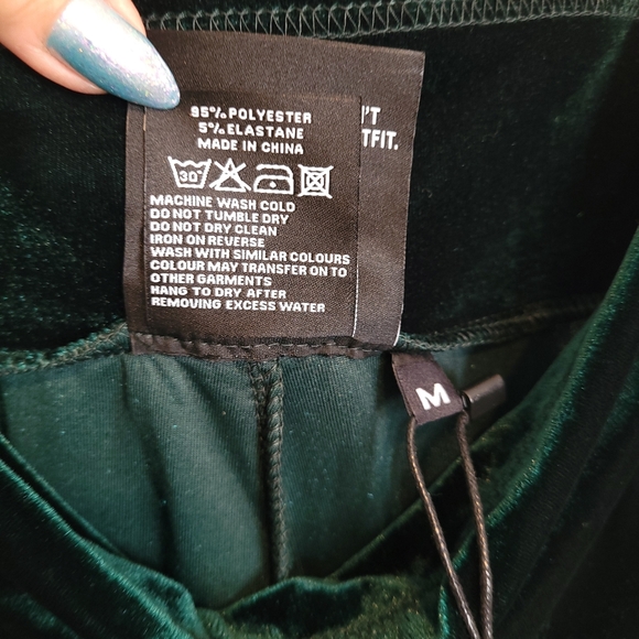 NWT Killstar Hematite Emerald Green Velvet Leggings Women's Medium Small - Picture 8 of 11